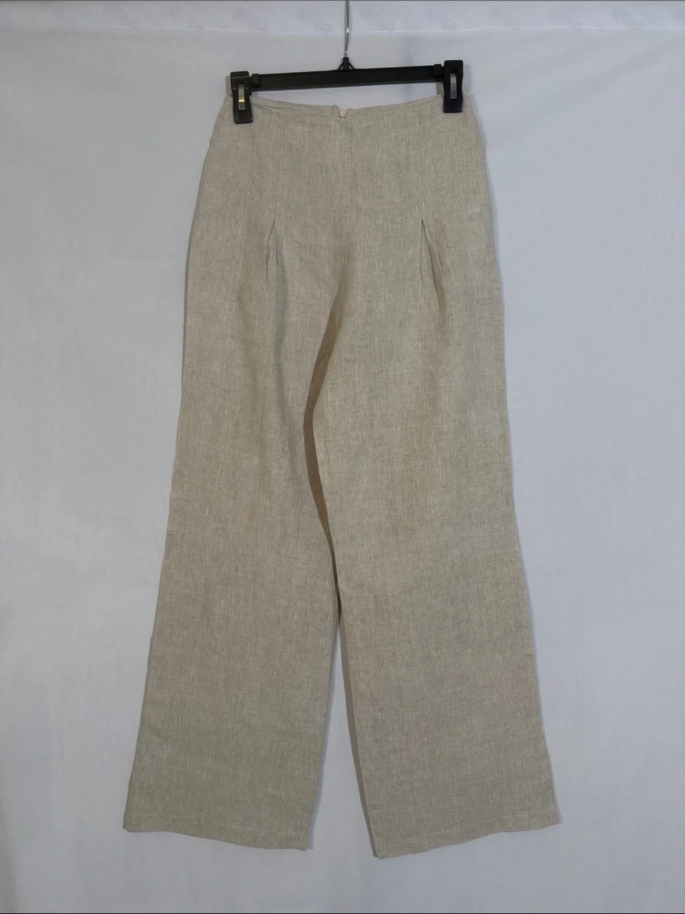 Reformation Wide Leg High Rise 100% Linen Pants Size 2P Tan Natural Color